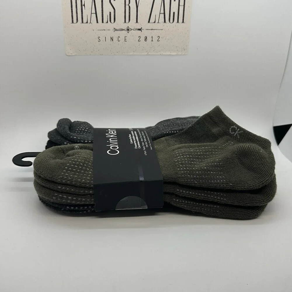 Calvin Klein Cushion No Show Socks 6 Pairs One Size Fit Men's Size 7-12 - New!